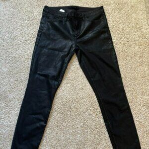 Joe's Jeans High Rise The Charlie Coated Sateen Sz 31 Wet Leather Look